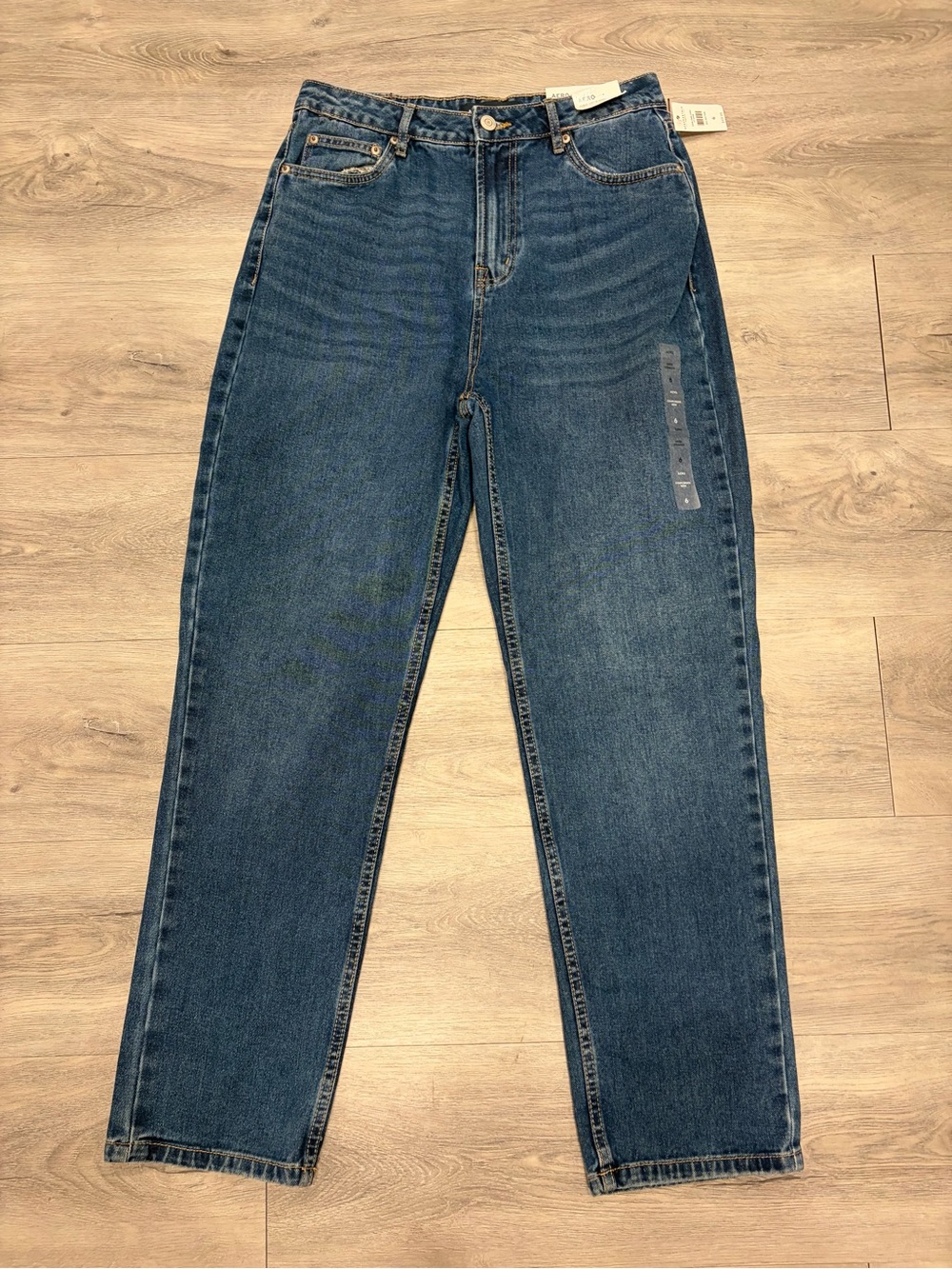 Aeropostale Women's Straight Leg Jeans in Dark Blue Denim
